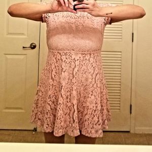 Pink lace babydoll dress